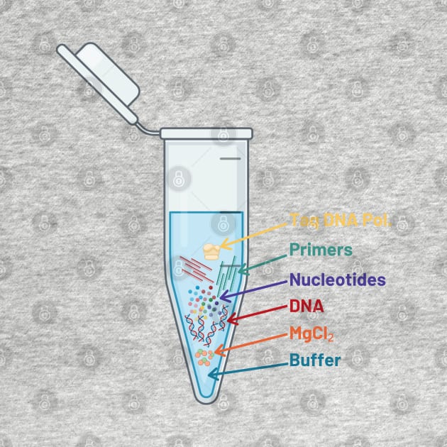 The Perfect PCR Polymerase Chain Reaction Process Steps Chemicals Biology Science Pipette Tubes by labstud